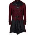 Men's Medieval Costume Jacket - Fall Fashion Halloween Cardigan, Size L Wine Variation