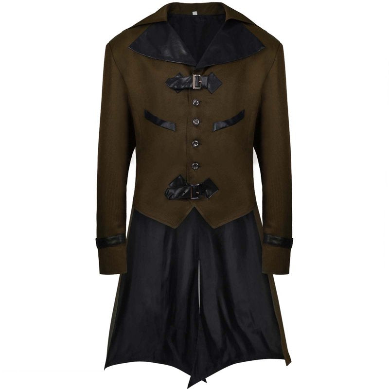 Men's Medieval Costume Halloween Jacket Cardigan XL - Army Green
