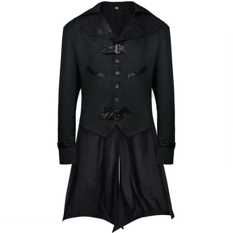 Men's Medieval Costume Jacket Cardigan - Black, XL - Fall/Winter Outerwear