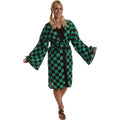 Anime Green and Black Checkered Kimono Costume for Women Large 14-16
