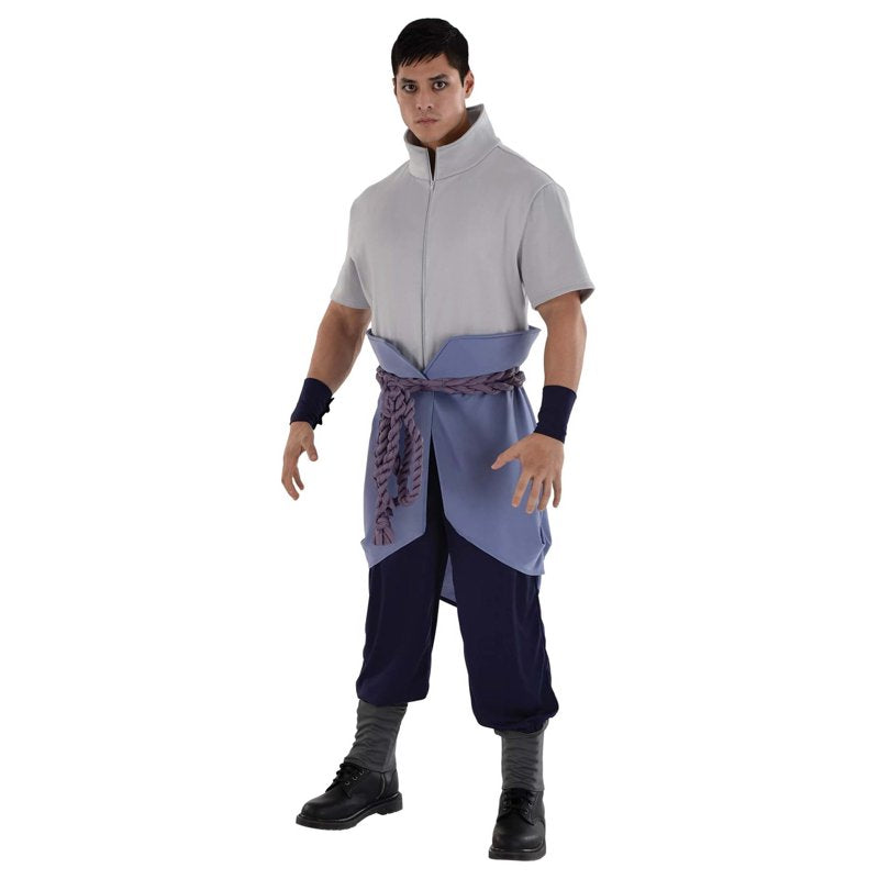 Men's Cosplay Sasuke Costume Set - Anime Costume with Shirt, Pants, Overskirt & Accessories
