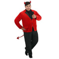 Men's Plus Size Devil Costume 4X Charismatic Velour Suit with Horns