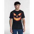 Men's Halloween Evil Jack Graphic T-Shirt - Black Soot, Size L, Unisex