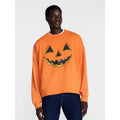 Men's Halloween Jacko Smile Graphic Long Sleeve Sweatshirt - Orange 2XL