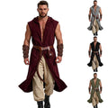 Gray Men's Medieval Viking Costume Set XL - 5-Piece Cosplay Costume for Halloween