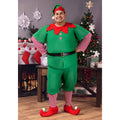 Men's Plus Size Holiday Elf Costume - 7X Green & Red Christmas Outfit