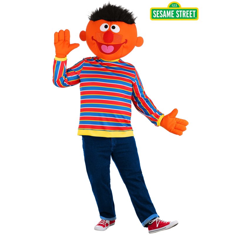 Men's Plus Size Sesame Street Ernie Mascot Costume 2X - Plush Sesame Street Character