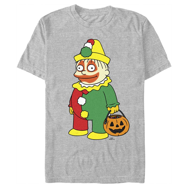Men's The Simpsons Halloween Clown Ralph Graphic T-Shirt - Athletic Heather L Variation