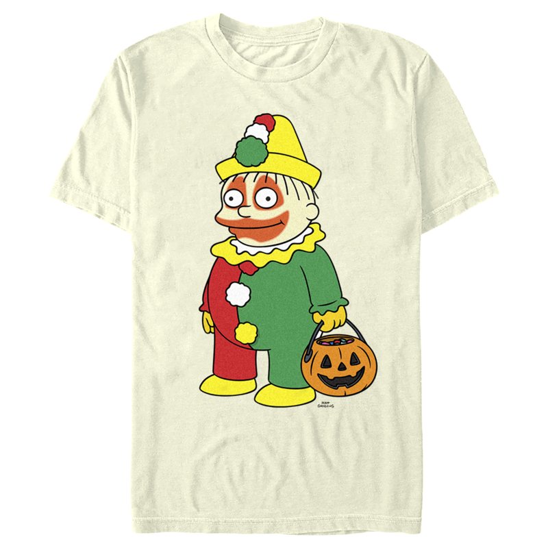 Men's The Simpsons Halloween Clown Ralph Graphic Tee Beige XXL - Officially Licensed