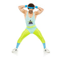 Mens 80s Gym Instructor Costume S-M Halloween Retro Fitness Outfit