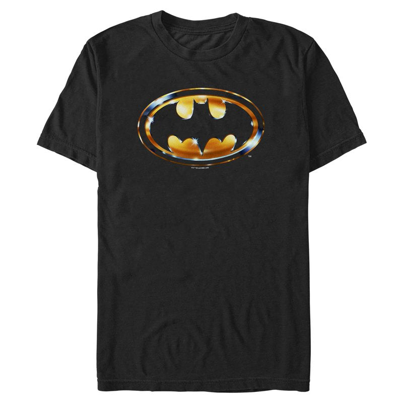Black Mens Batman 1989 Logo T Shirt - Retro Fit, Large