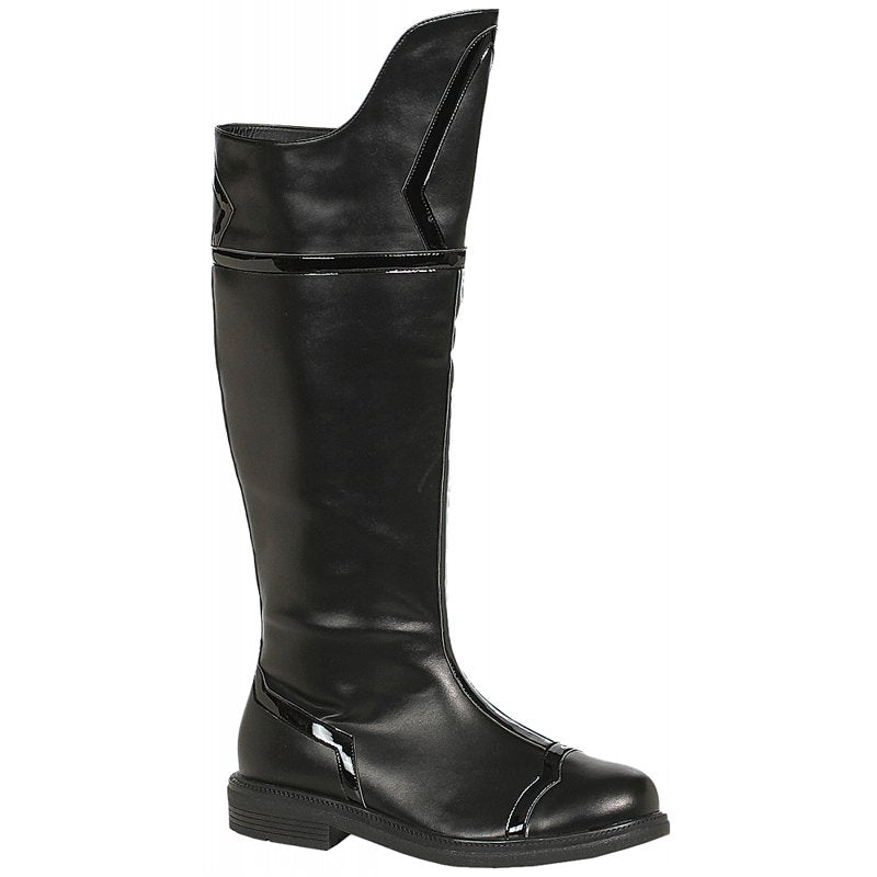 Men's Superhero Costume Boots Large Black - 1.5 Inch Heel