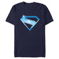 Men's Superman Bright Shield Logo T-Shirt Navy Blue Reflection S