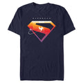 Men's Superman Logo T-Shirt Navy Blue Flight L - Superhero Tee
