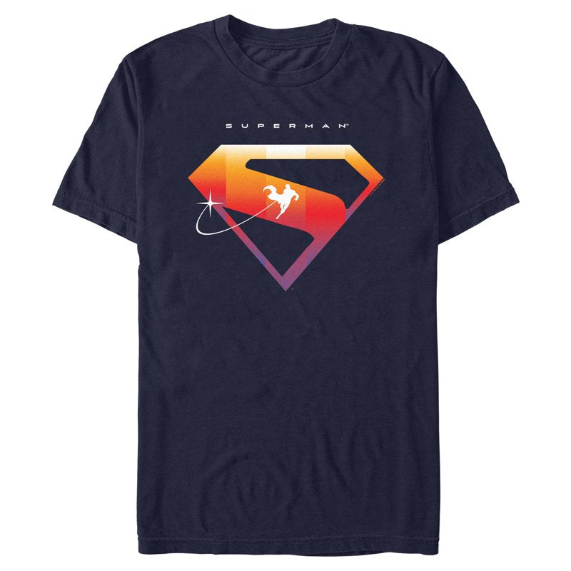 Men's Superman Logo T-Shirt Navy Blue Flight L - Superhero Tee
