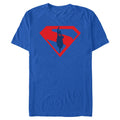 Men's Superman Proud Red Logo Graphic T-Shirt Royal Blue 3XL