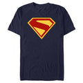 Men's Superman Shield Logo T-Shirt Navy Blue XL - Officially Licensed