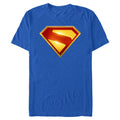 Men's Superman Shiny Logo T-Shirt - Royal Blue 2XL Official Superhero Apparel