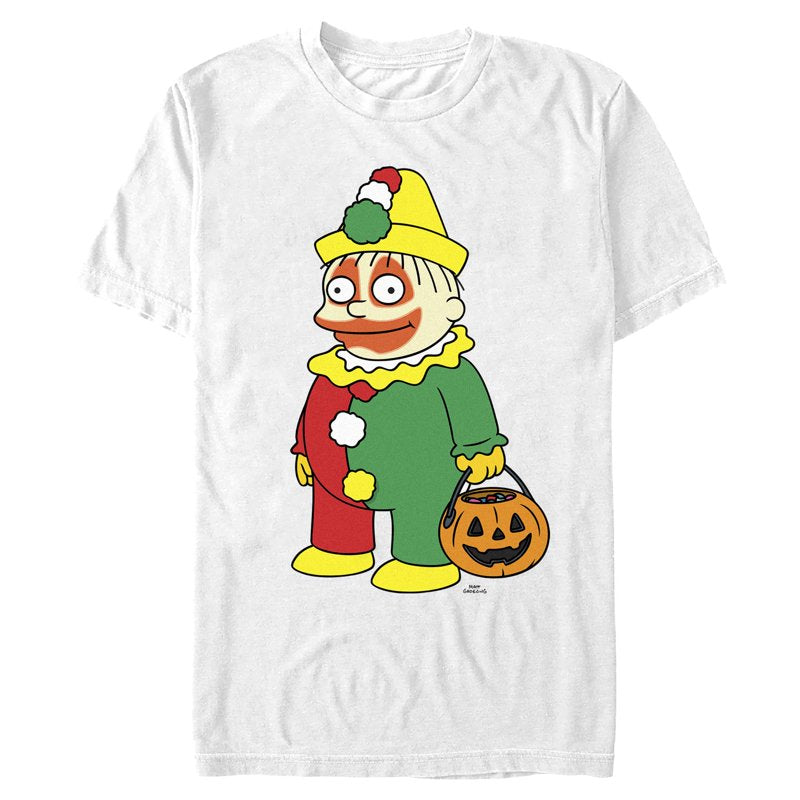 Men's The Simpsons Halloween Clown Ralph Graphic T-Shirt 3XL White