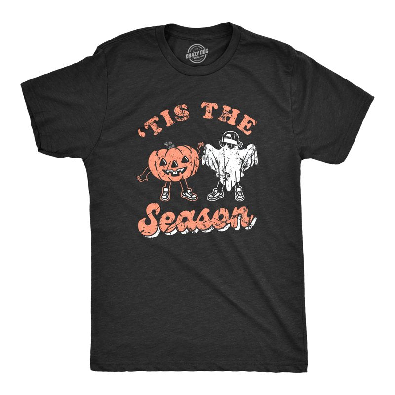 Mens Halloween Funny Spooky T-Shirt - XL Black Graphic Tee for Guys
