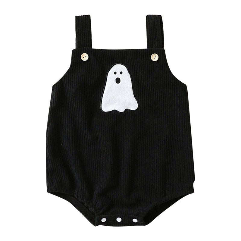 Baby Girl Halloween Romper Set with Pumpkin & Spider Details - Black 3-6 Months