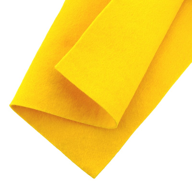Merino Wool Blend Felt Crafting Sheets - Yellow, 8-5/8" x 11-5/8", 1.5mm Thick, Multi-Purpose