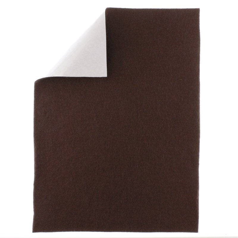 Brown Merino Wool Blend Felt Craft Sheets with Adhesive Backing - 8.6x11.6 Inches