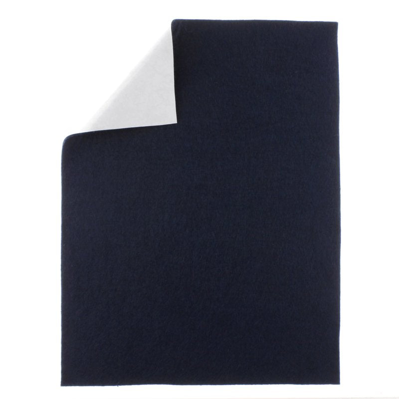 Merino Wool Blend Felt Crafting Sheets with Adhesive Backing - Navy, 8.6 x 11.6 inches