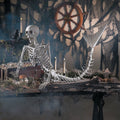 Life Size Mermaid Skeleton Halloween Decor – Outdoor Indoor Plastic Skeleton Statue