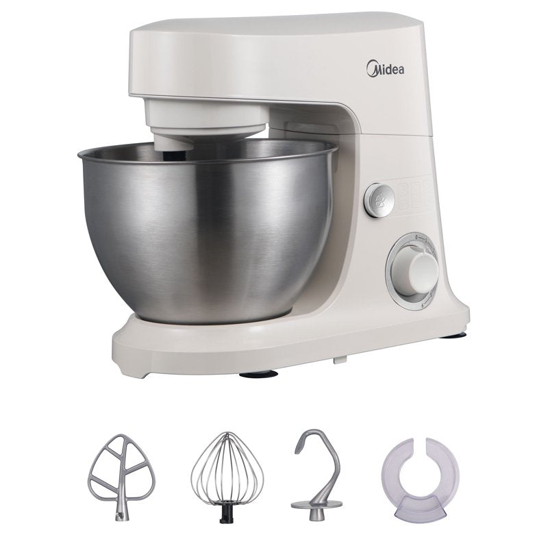 5-Quart Cream Stand Mixer - 300W Kitchen Mixer with Bowl & Attachments