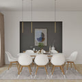 9-Piece Indoor Dining Table Set with Eucalyptus Chairs