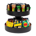 2-Tier Snack Carousel Organizer - 360-Degree Rotating - Black