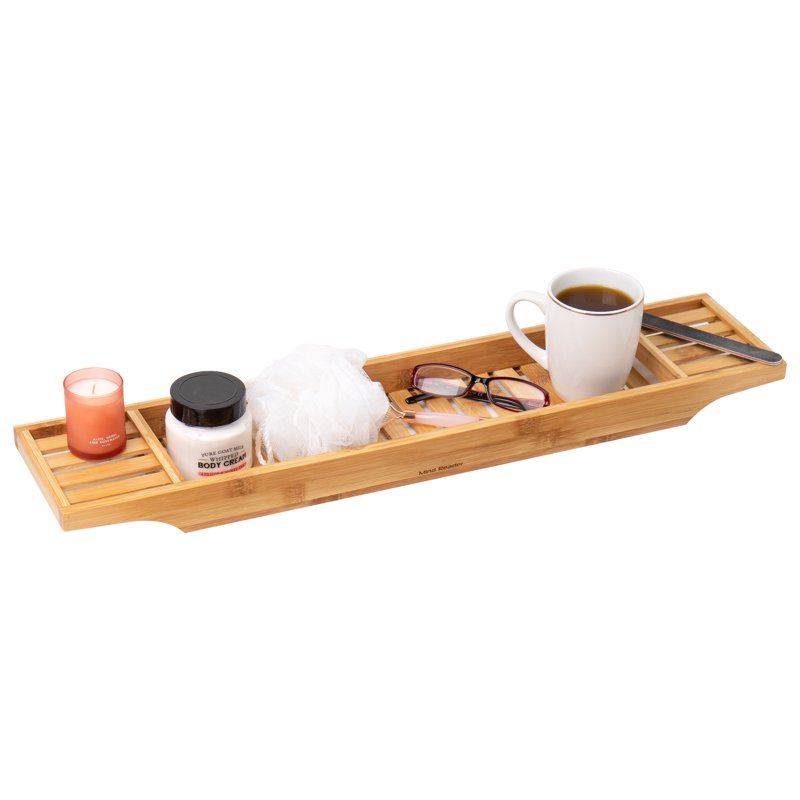 Bath Caddy Shower Organizer - Wooden Bathroom Accessory, Rayon Bamboo, Brown