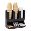 Cup and Condiment Organizer - 13"L x 6.4"W x 11.5"H - Black