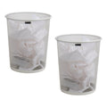 Metal Mesh Trash Can Set - 16.65L, Round Waste Basket, White