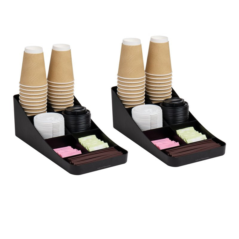 Coffee Condiment Organizer - 2-Pack, Black - Multi-Use Station