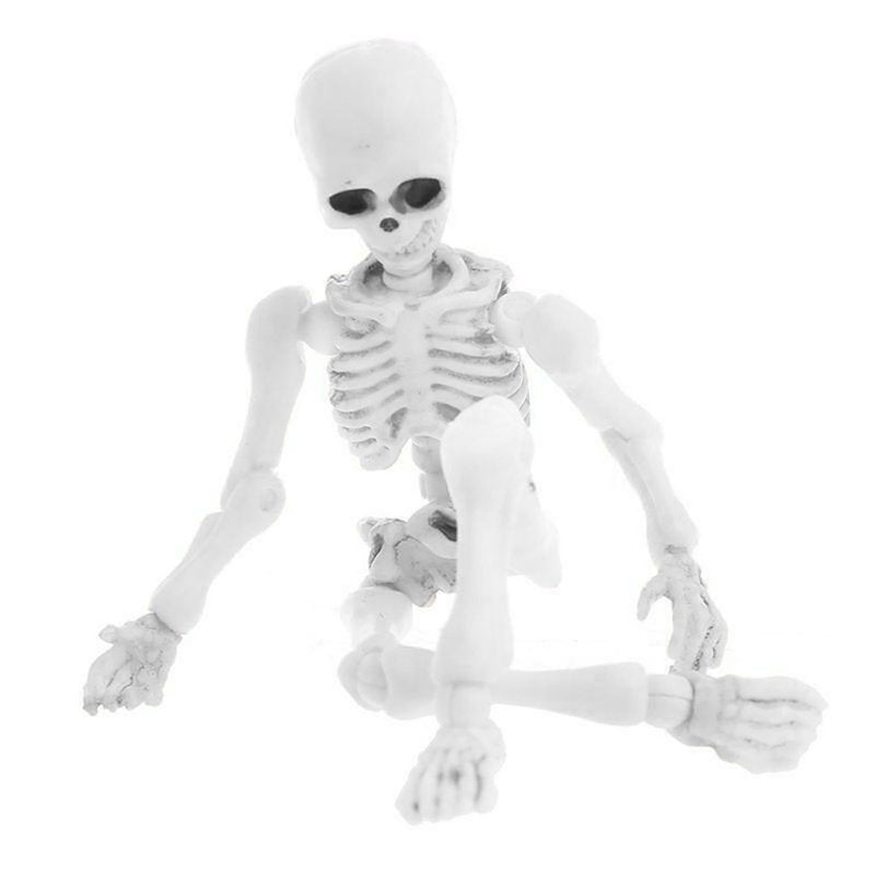 Mini Movable Skeleton Decor - 3.54 Inch Halloween Skeleton Figures for Spooky Tabletop Displays