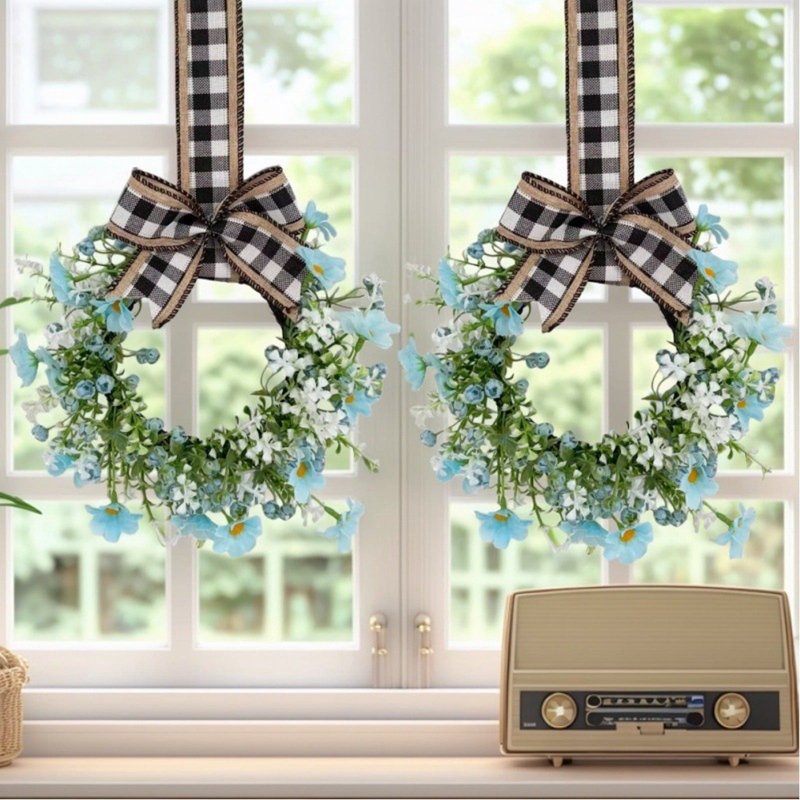 Mini Spring Wreaths for Candles & Decor - Blue, Variation C