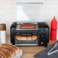 5-Roller Hot Dog Grill and Bun Toaster with Auto-Shutoff Timer