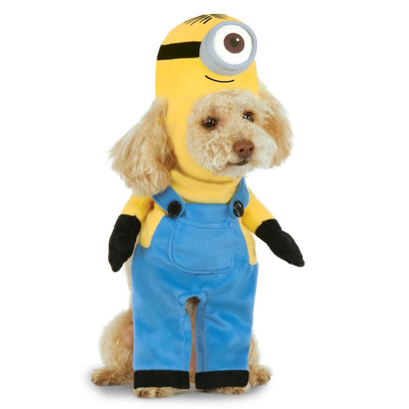 Pet Costume Minion Stuart for 30-45 lbs Dogs Halloween Dress-Up