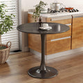 23.6" Round Dining Table for 2 - Compact Wood Table - Black