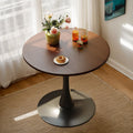 23.6" Round Dining Table - Compact Wood Table for 2, Walnut