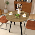 Round Dining Table for 4 - 35.4" Small Kitchen Table with Wood Top and Metal Legs