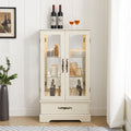 Lighted Curio Display Cabinet with Glass Door - White