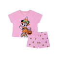 Girls Pajama Set with Minnie Mouse Short Sleeve Top & Shorts - Pink, Size 10/12