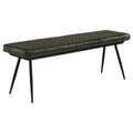 Leather Upholstered Dining Bench - Antique Espresso