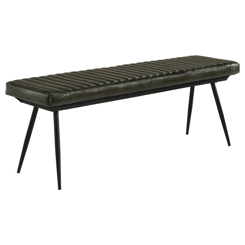 Leather Upholstered Dining Bench - Antique Espresso
