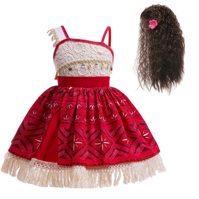 Girls Ocean Adventure Dress Costume with Wig - 2T Fantasy Outfit for Kids