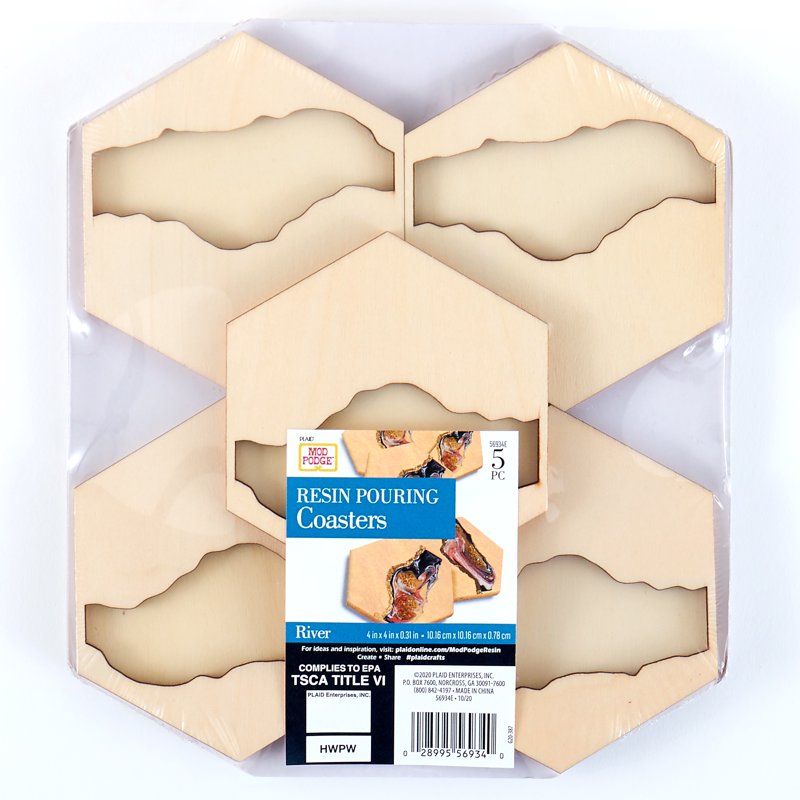 Unpainted Wood Coasters for Resin Pouring - Set of 5