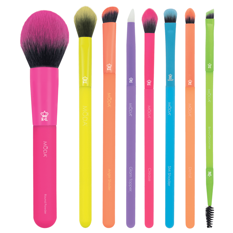 8-Piece Professional Makeup Brush Set - Vegan Synthetic Face & Eye Brushes